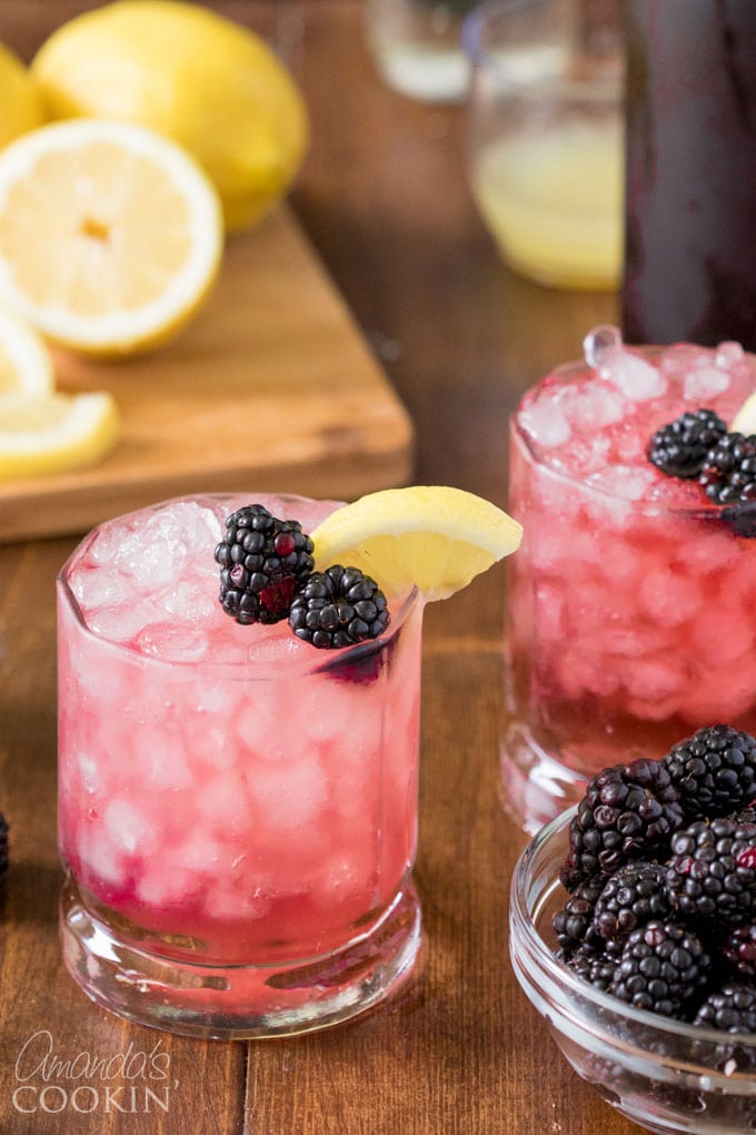 bramble cocktail in a rock glass over ice