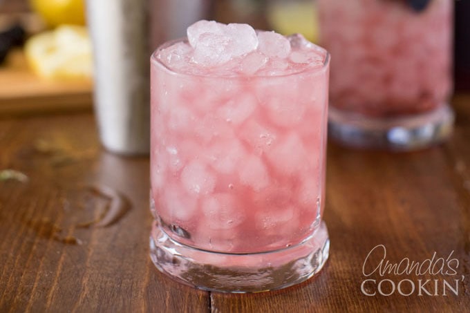 bramble cocktail in a rock glass without garnish