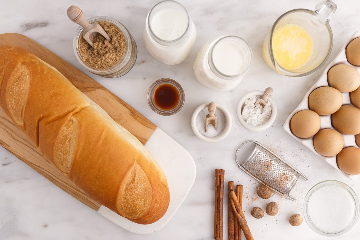 ingredients for Bread Pudding