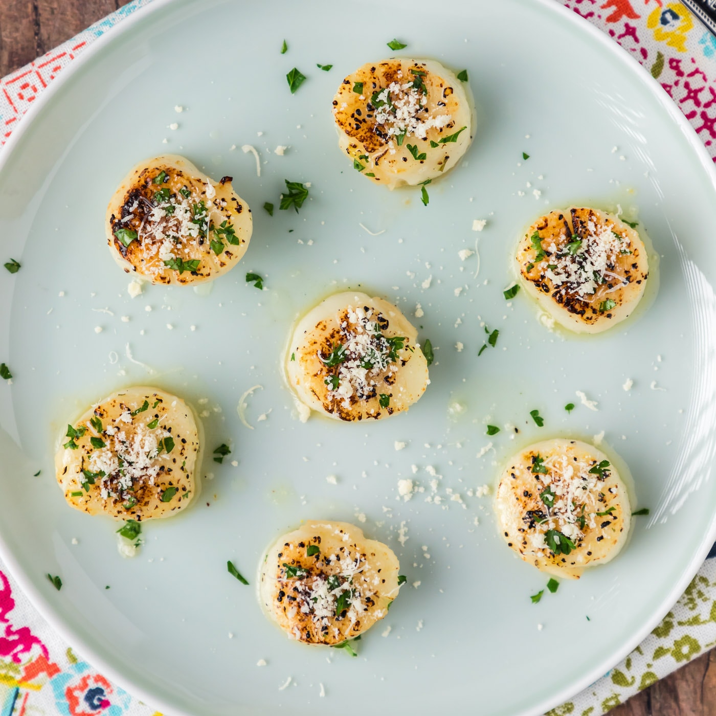 Broiled Scallops on a plate