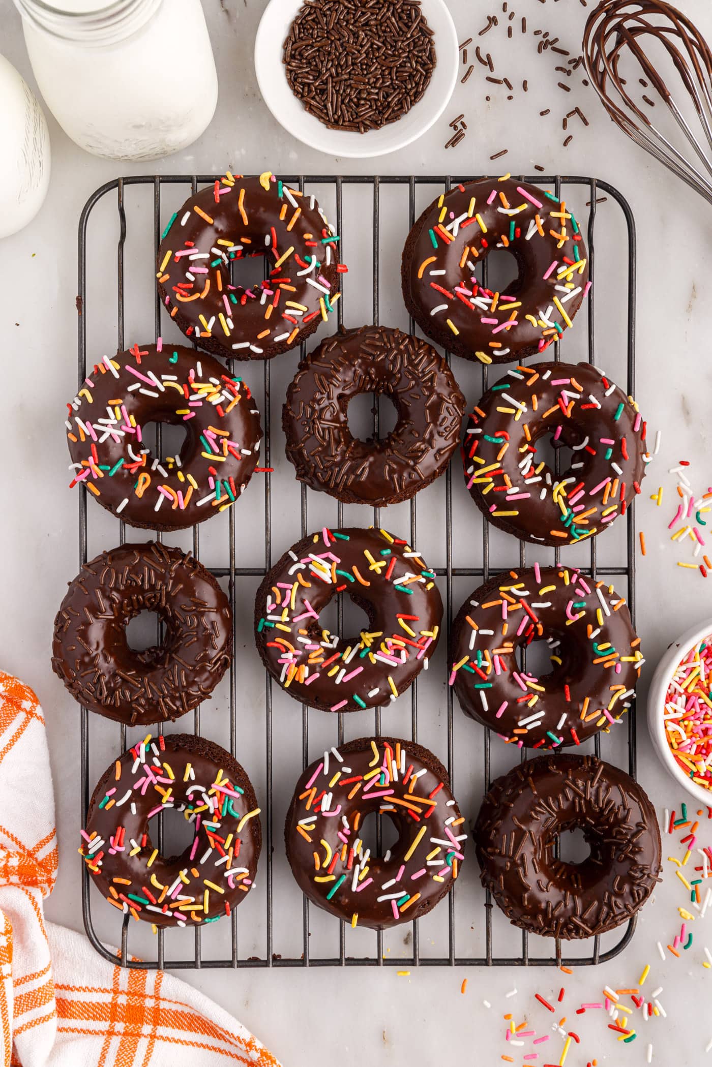 Bronuts on a wire rack