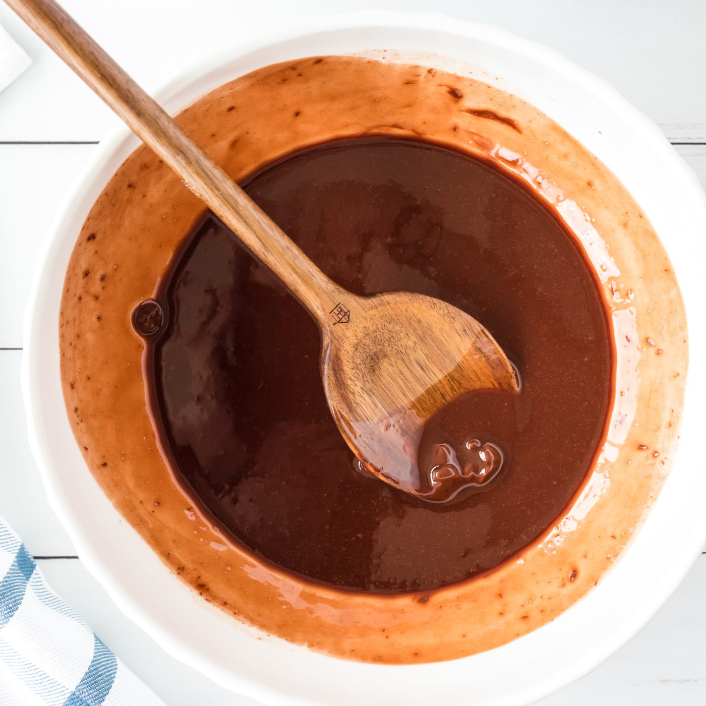 chocolate chips and butter mixed together in a bowl