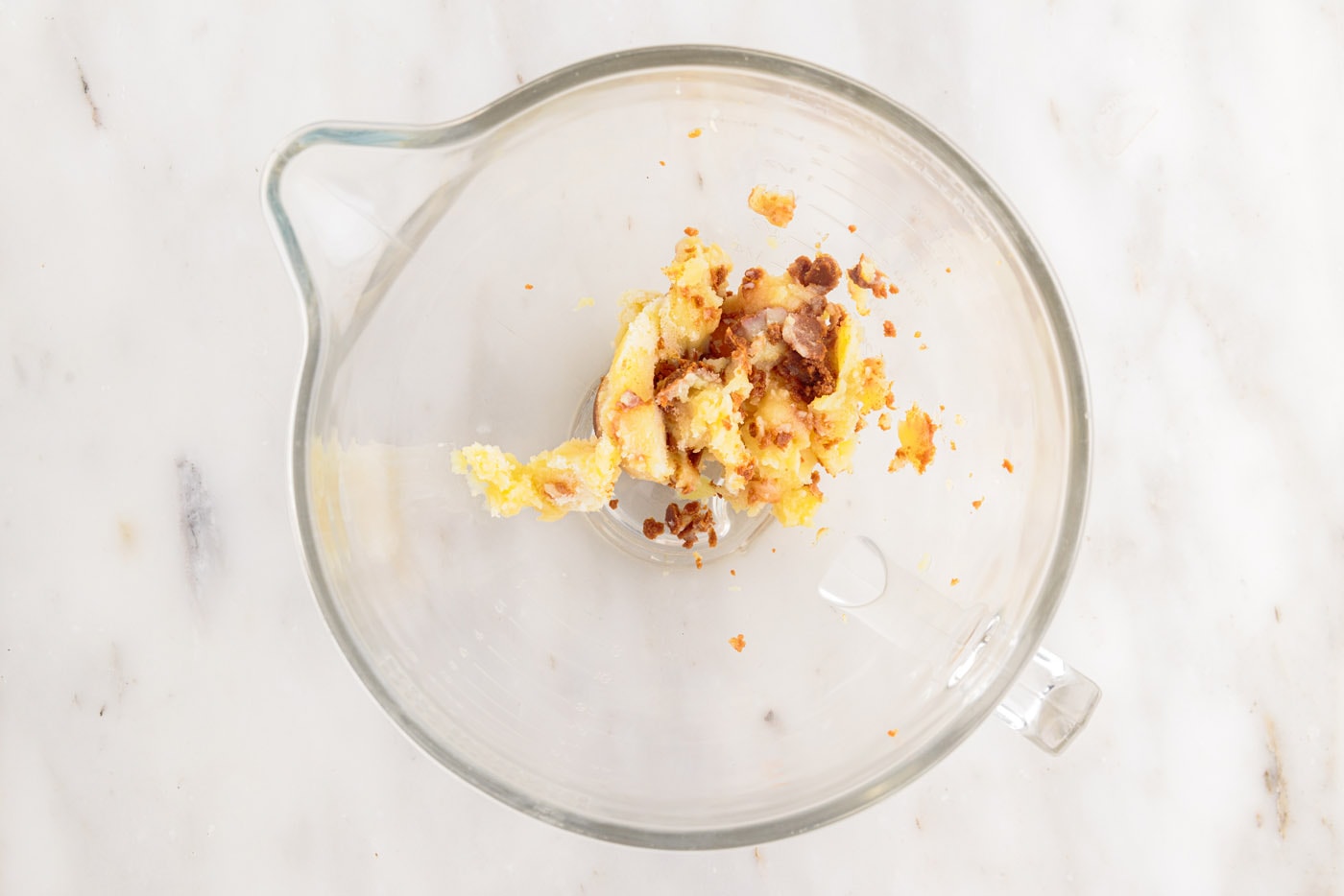 browned butter in a bowl of a stand mixer