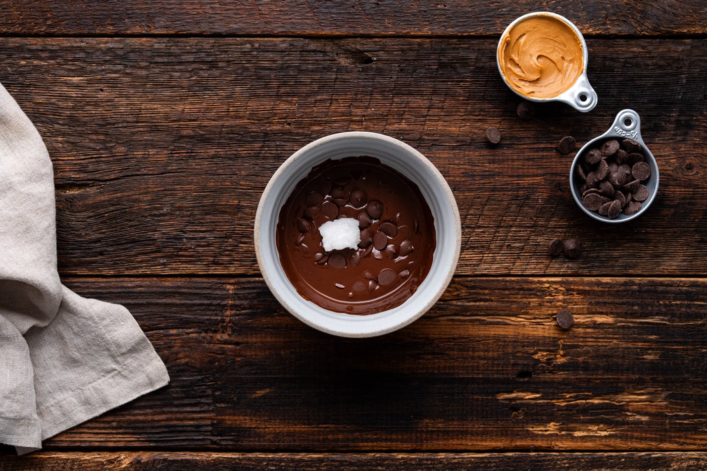 melted chocolate with coconut oil