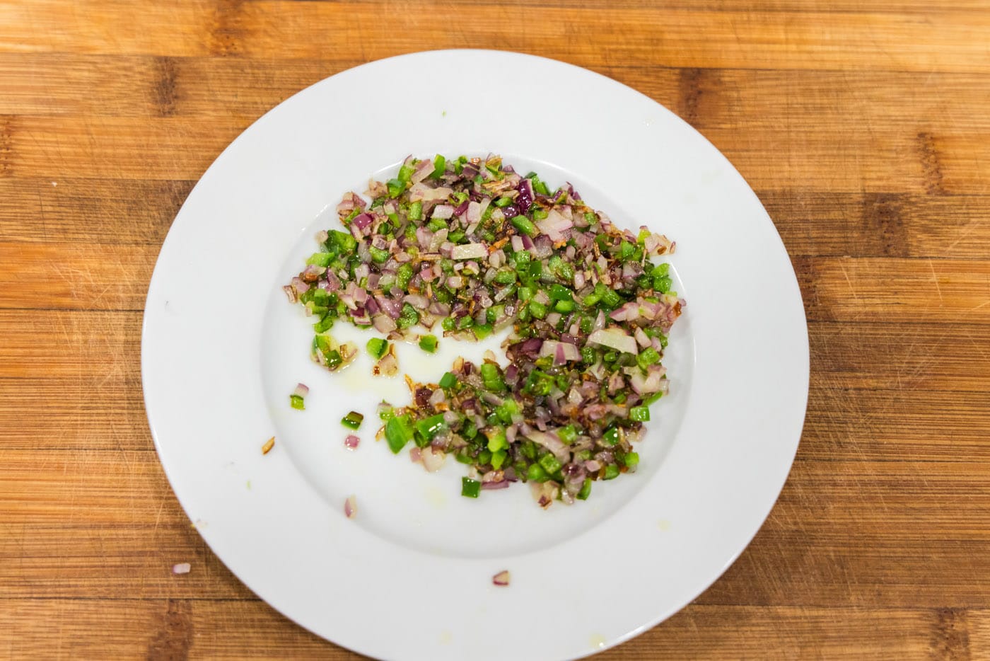 sauteed onions and jalapenos on a plate