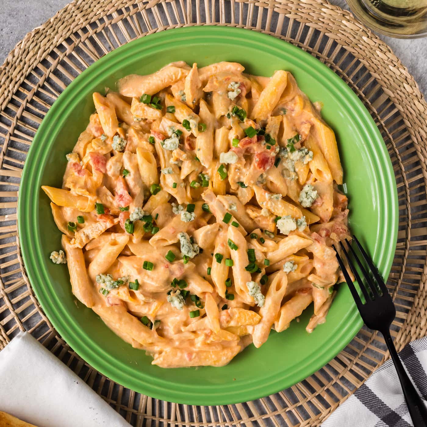 Plate of Buffalo Chicken Pasta