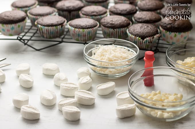 Ingredients for Bunny Butt Cupcakes