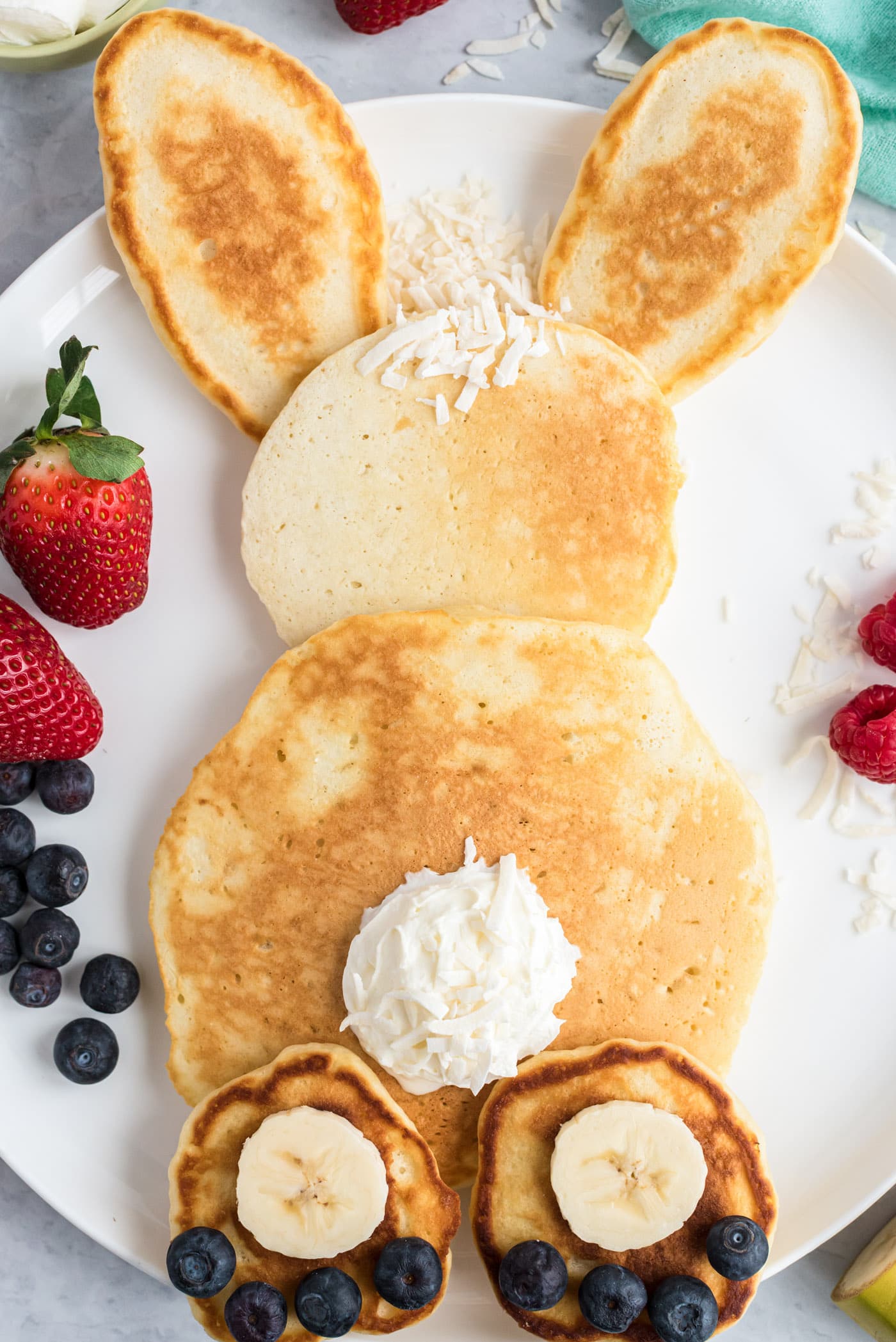 close up of Bunny Butt Pancakes