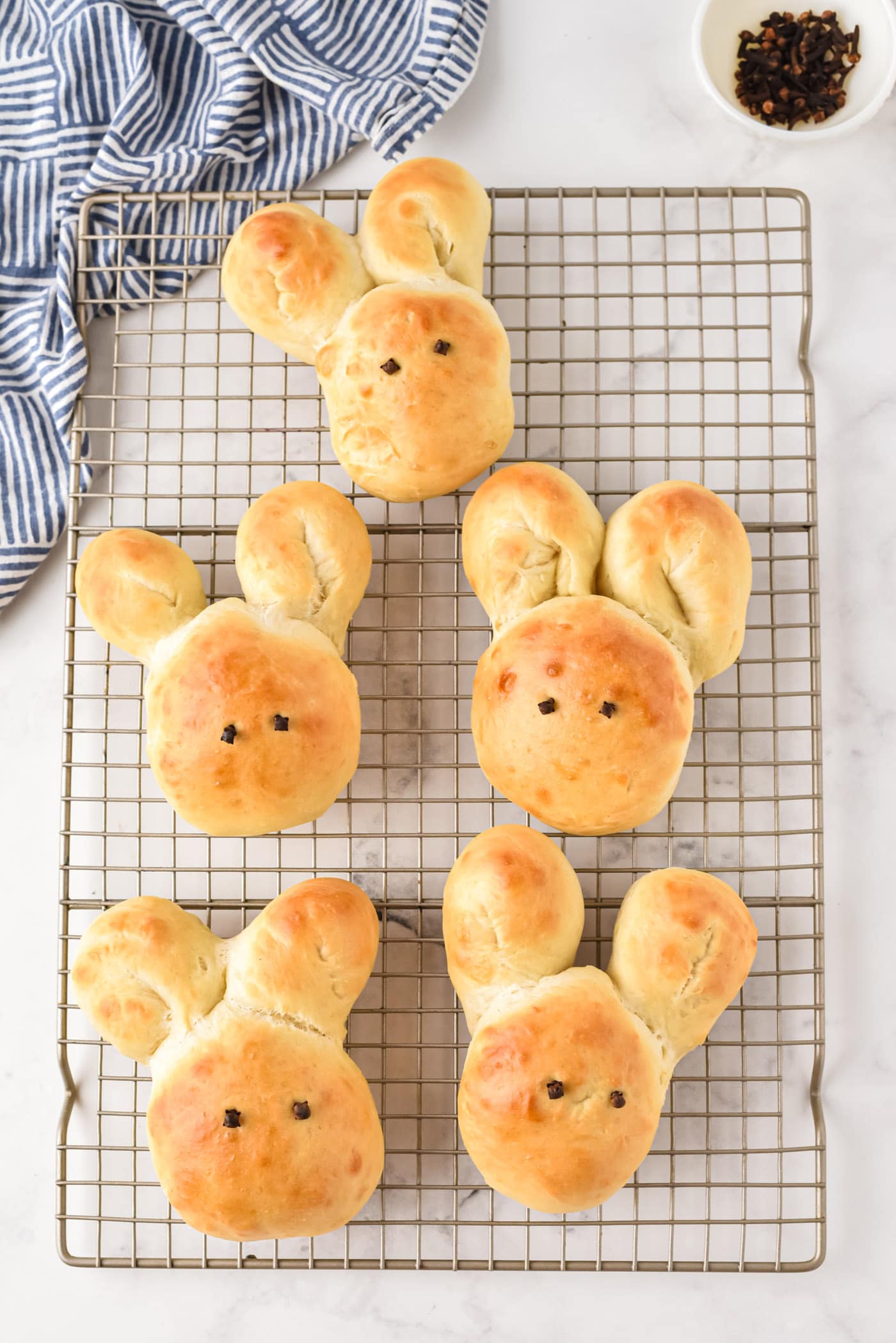 Bunny Rolls on a wire rack