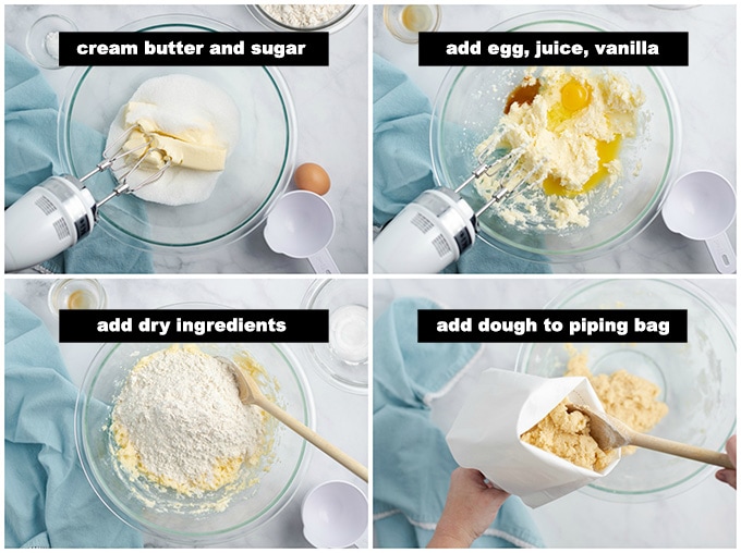mixing butter cookie dough