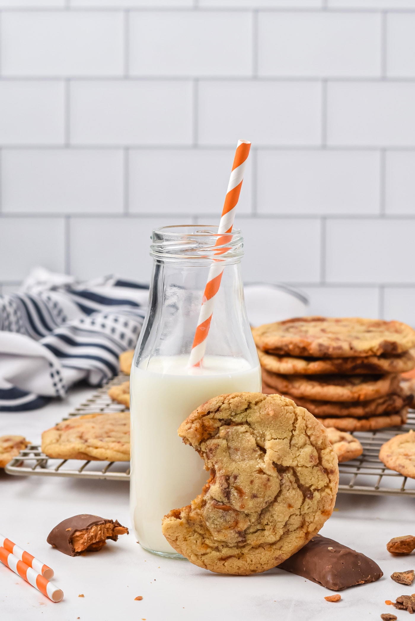 Butterfinger Cookie with a cite out of it