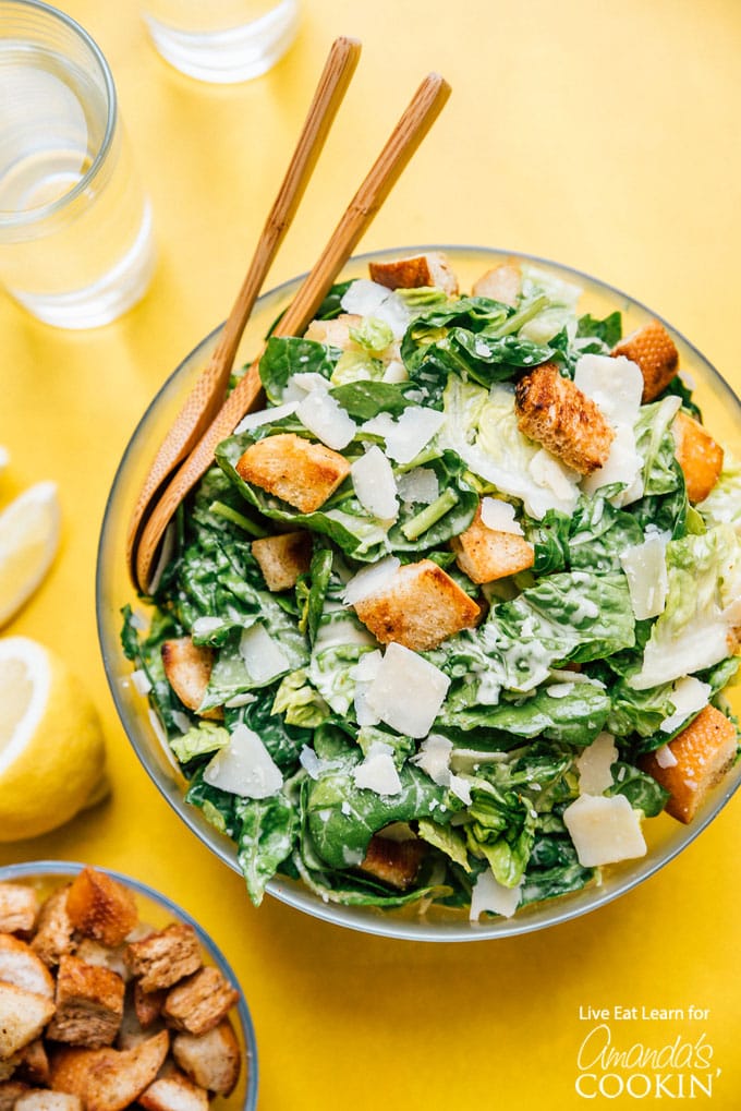 Bowl of Caesar salad