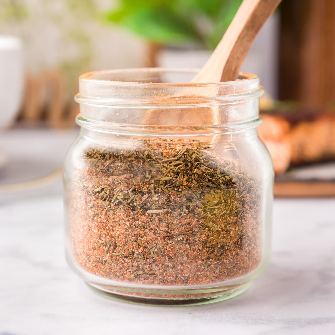 Close up photo of a jar of Cajun Seasoning
