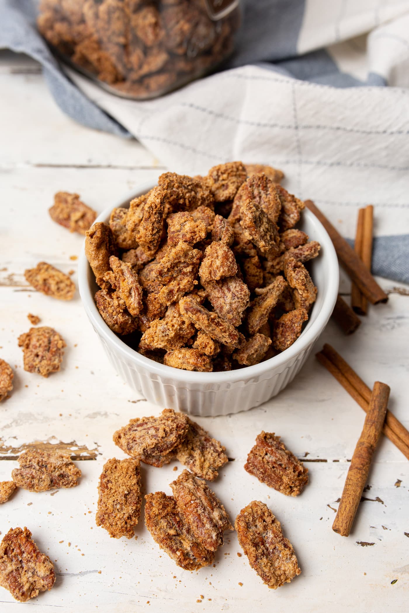 Candied Pecans in a bowl