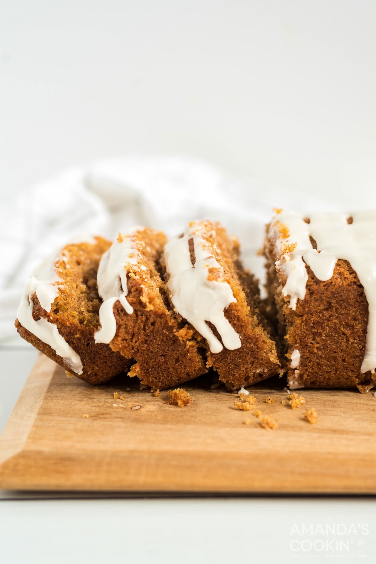sliced and iced quick bread