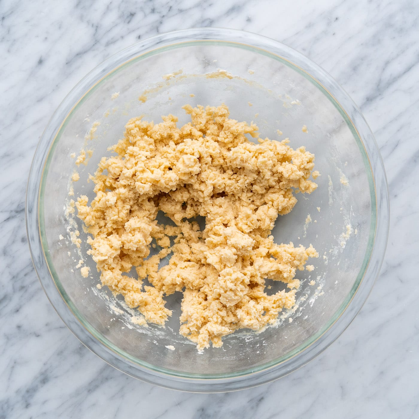 shortbread crust in a bowl