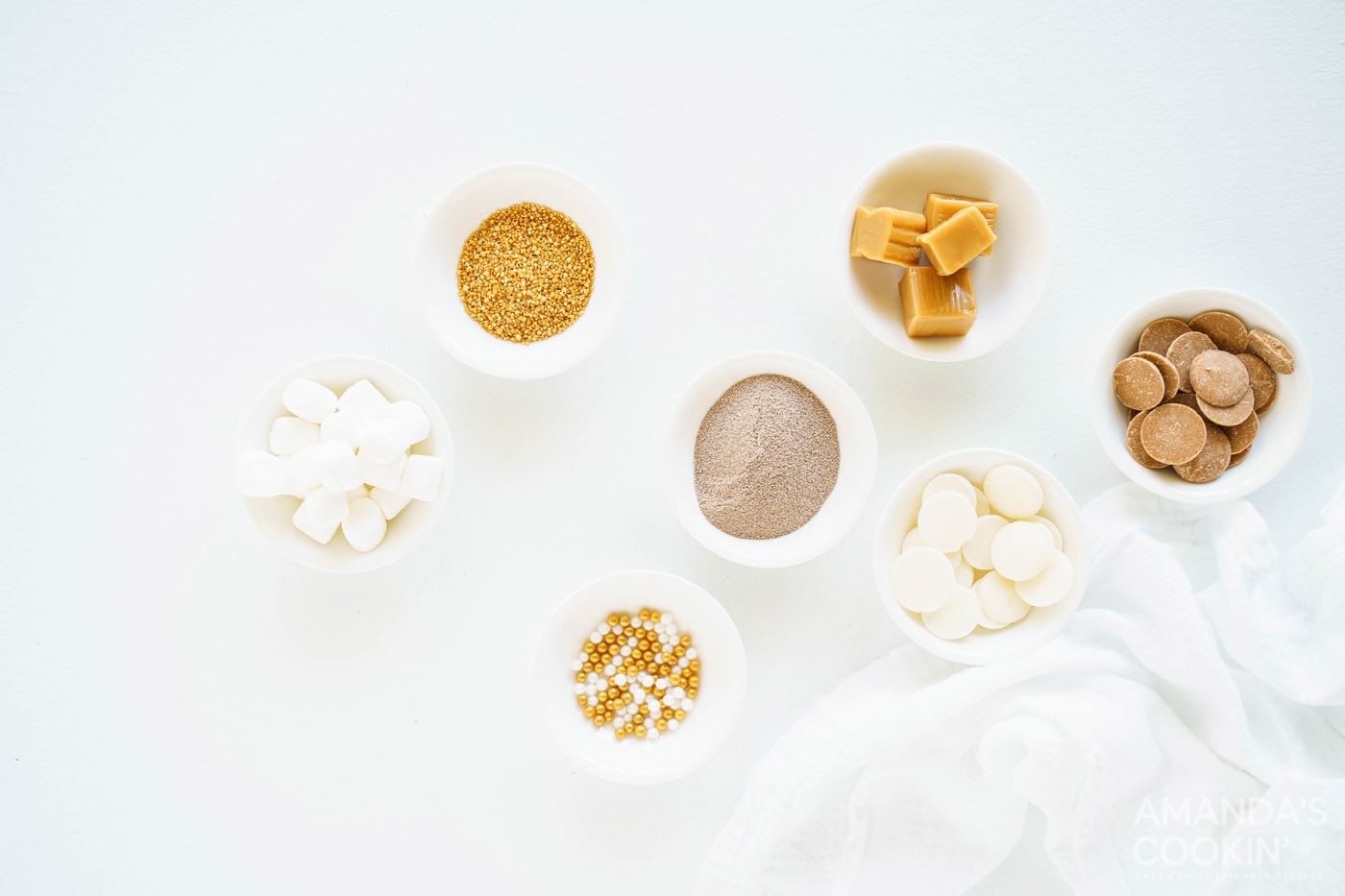 ingredients to make caramel hot cocoa bombs
