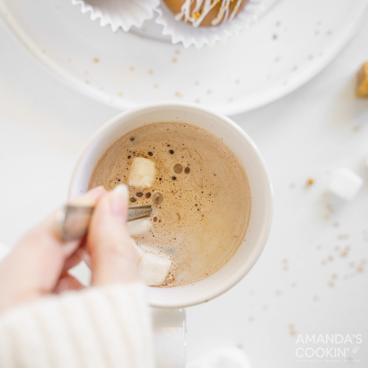 stirring hot cocoa
