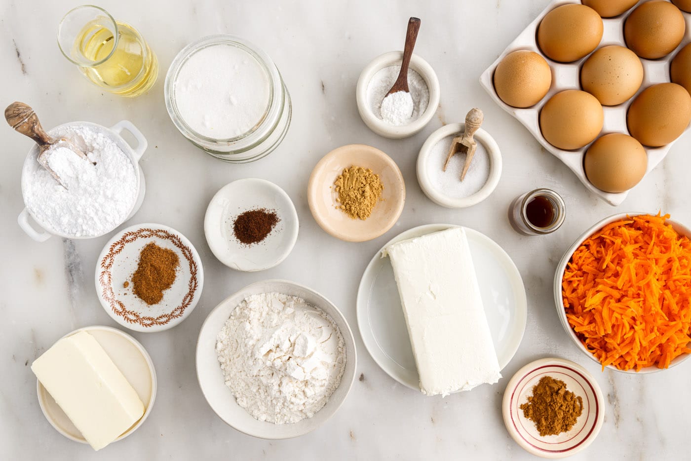Ingredients for Carrot Cake Roll