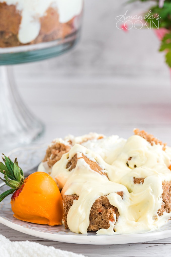 serving of carrot cake trifle on a plate