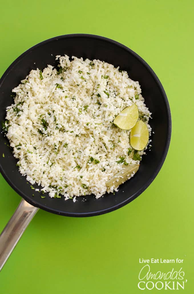 Copycat Cauliflower Chipotle Rice in skillet