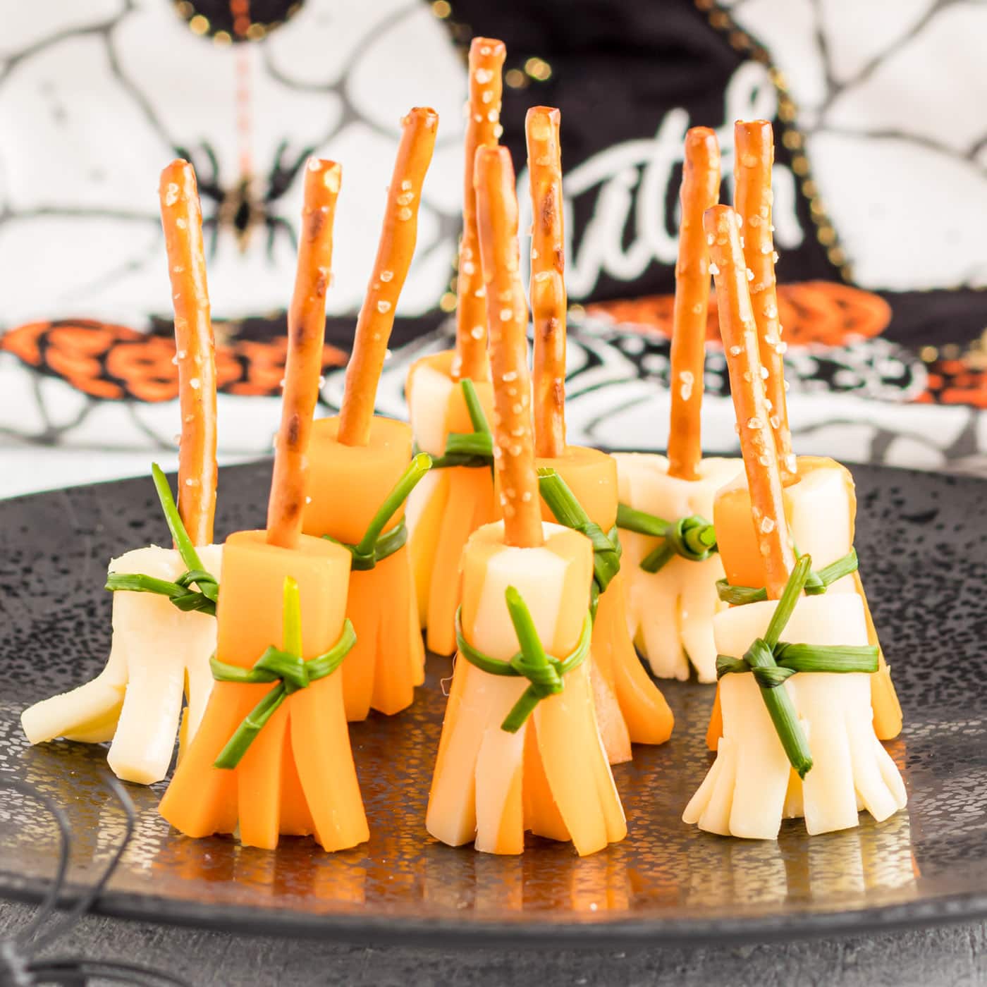 Cheese and Pretzel Broomsticks