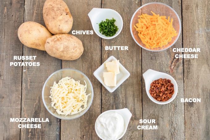 ingredients for twice baked potatoes