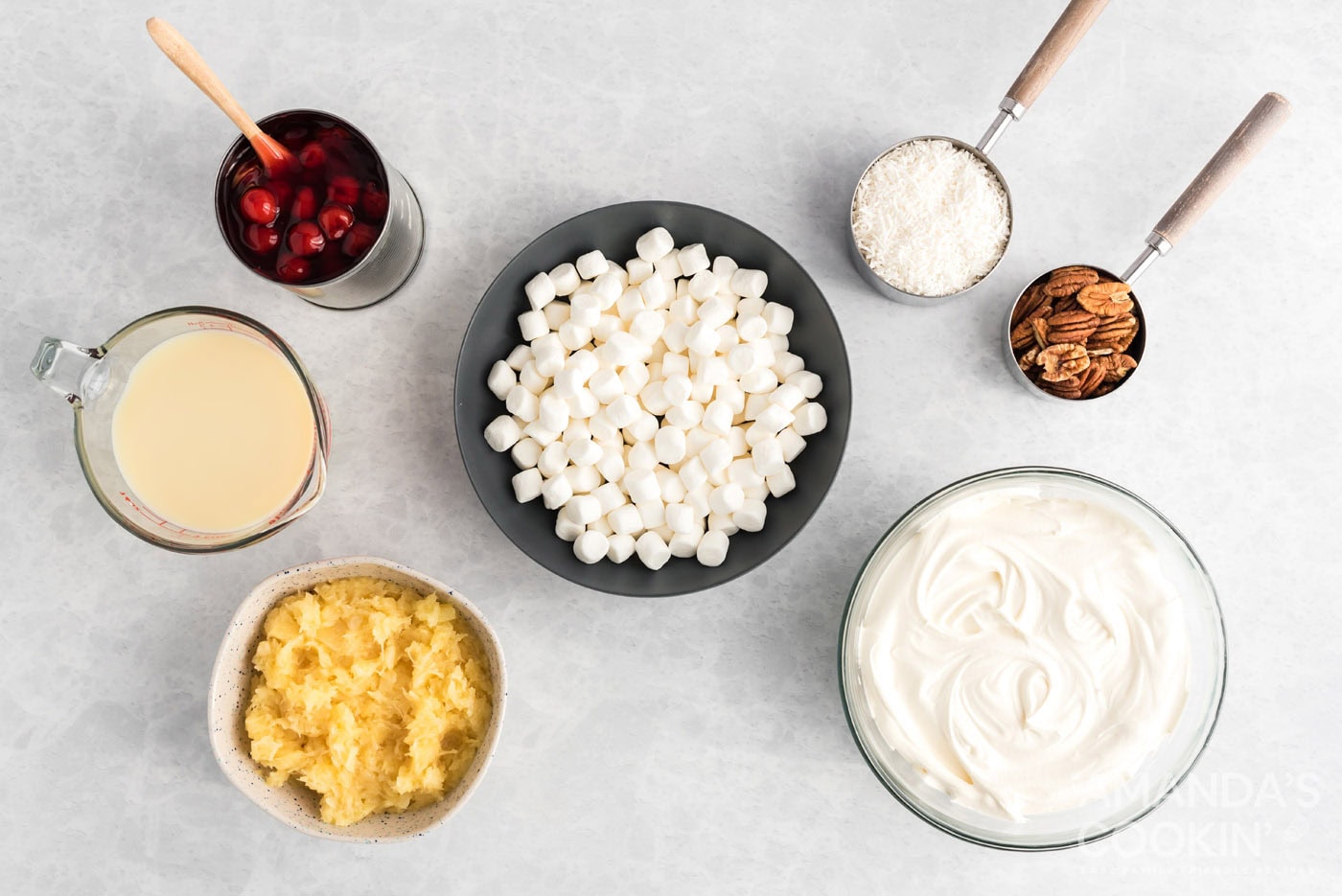 ingredients for cherry fluff