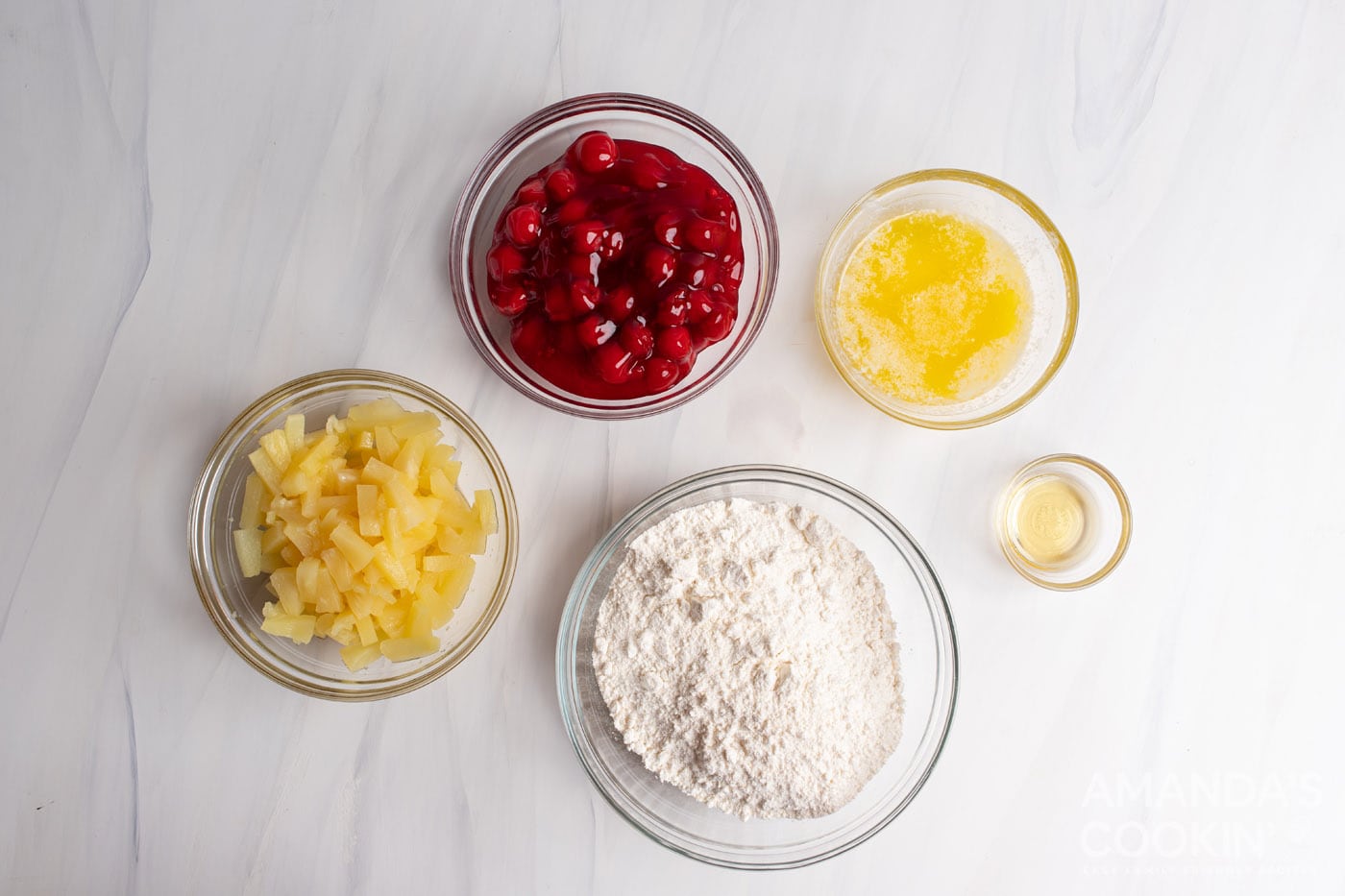 ingredients for Cherry Pineapple Dump Cake