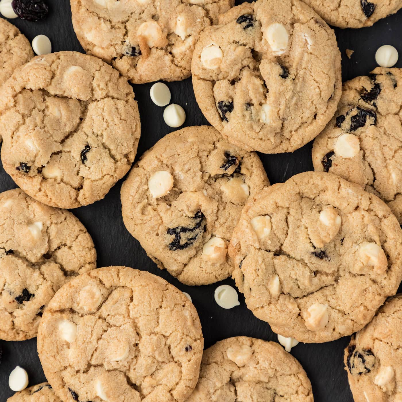 Pile of Cherry White Chocolate Chip Cookies