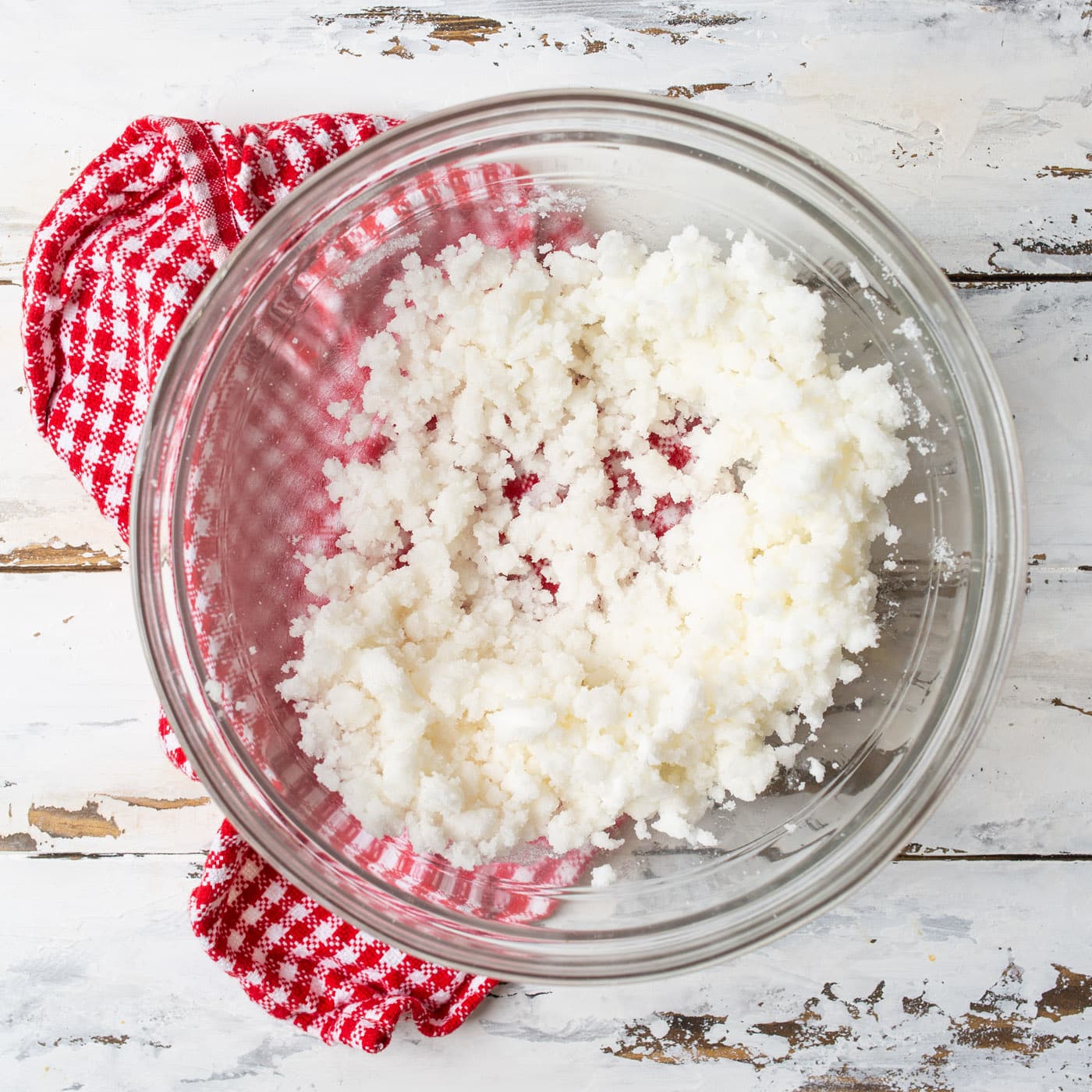 shortening and sugar mixture in a bowl