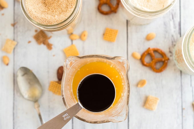worcestershire sauce over melted butter