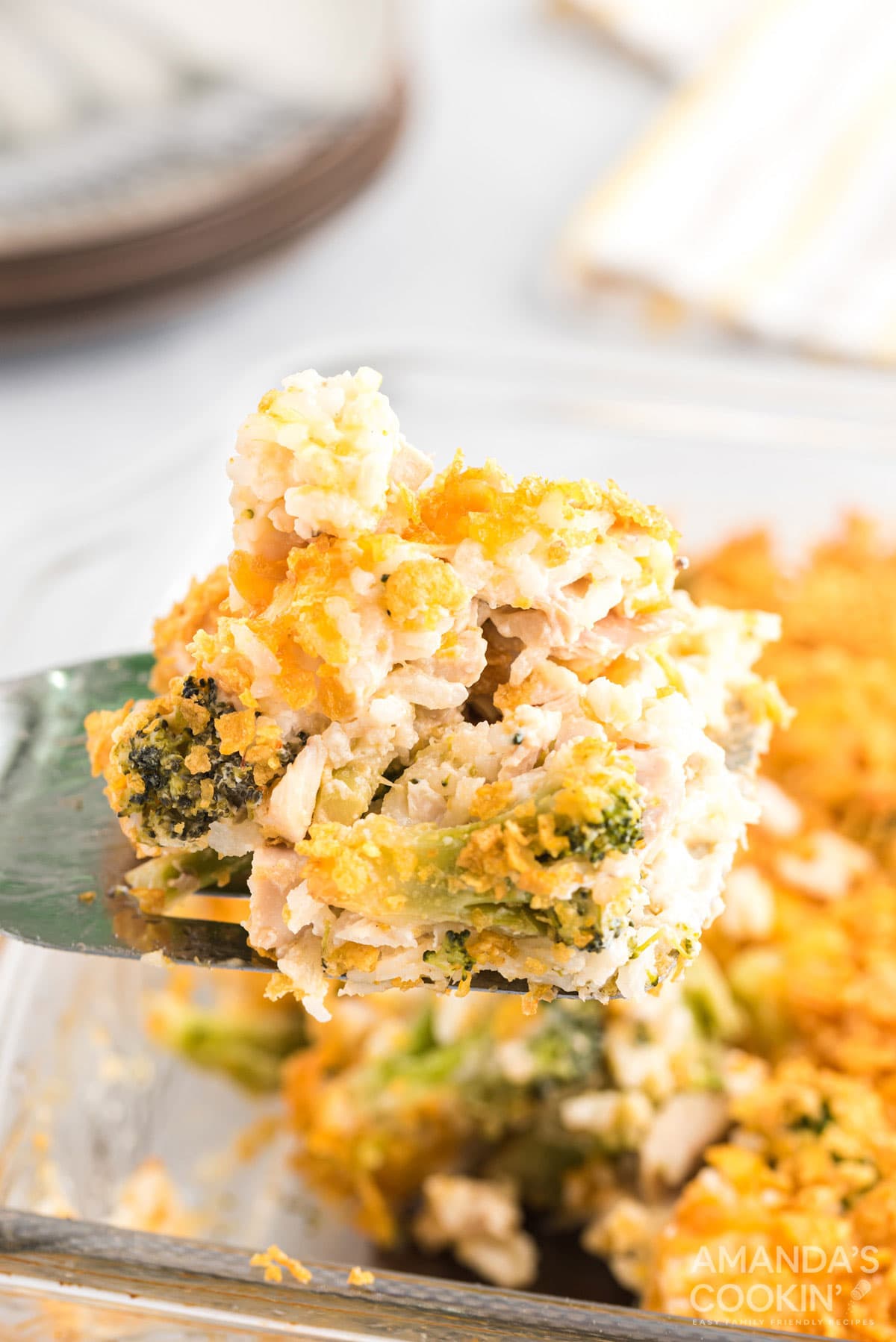 spatula full of casserole