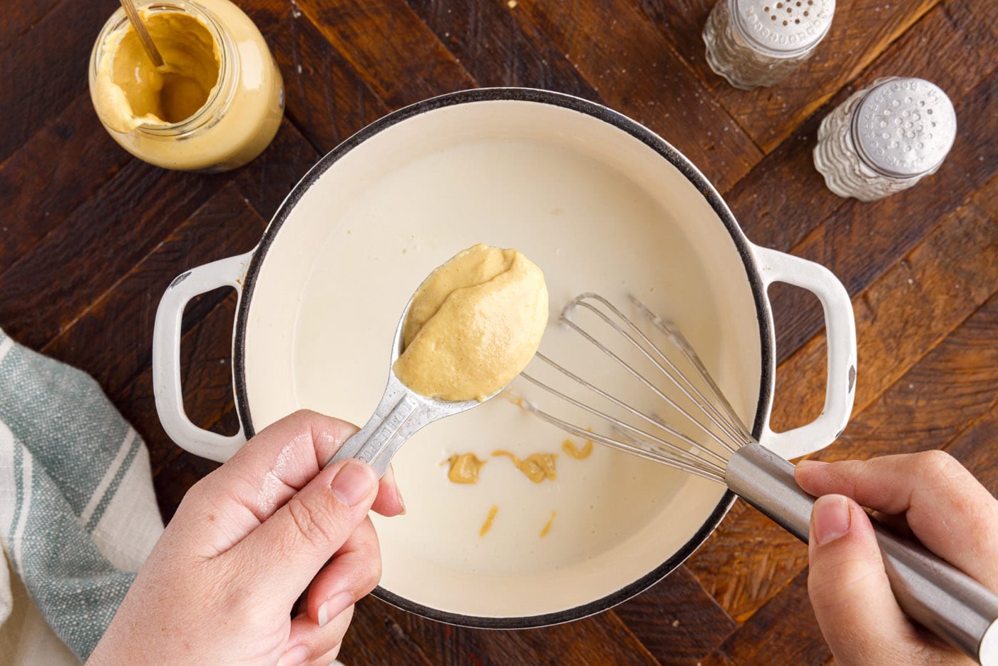 dijon mustard over cream sauce