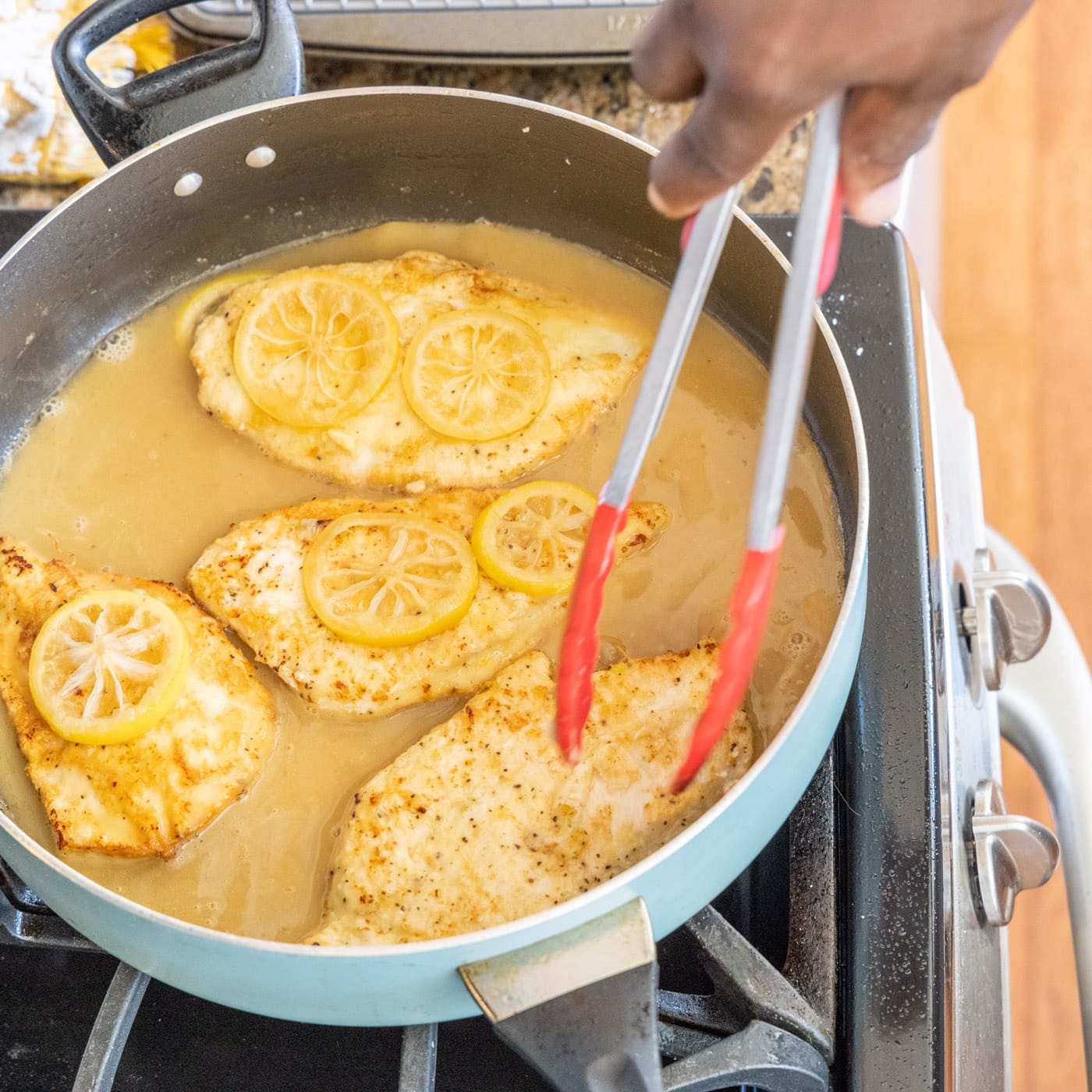 chicken francese in skillet
