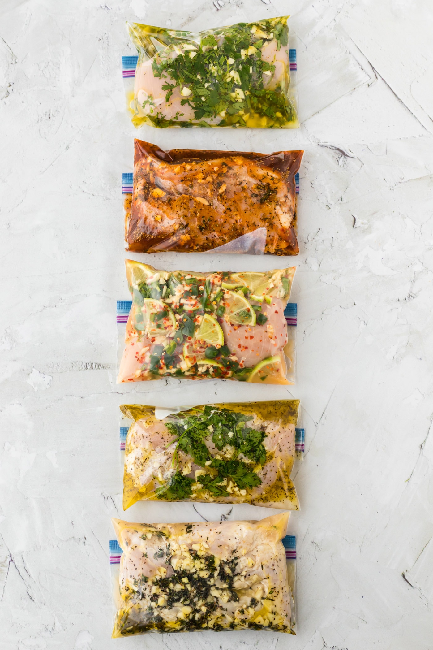 5 bags of chicken in marinade