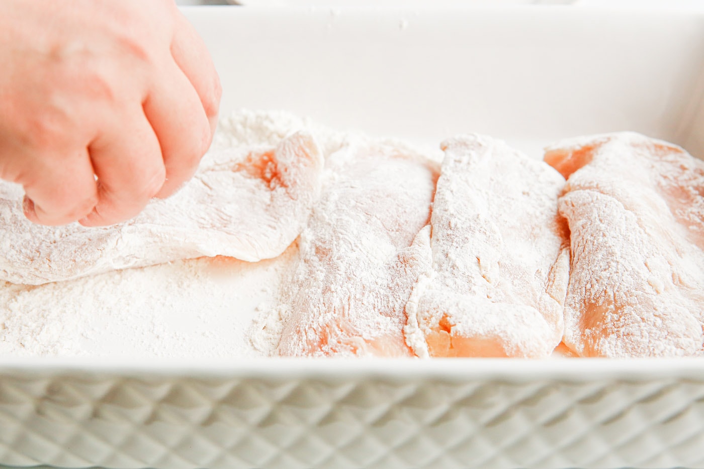chicken coated with flour
