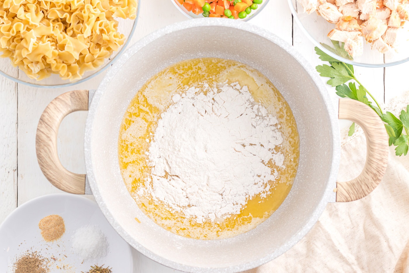 flour and butter in a bowl