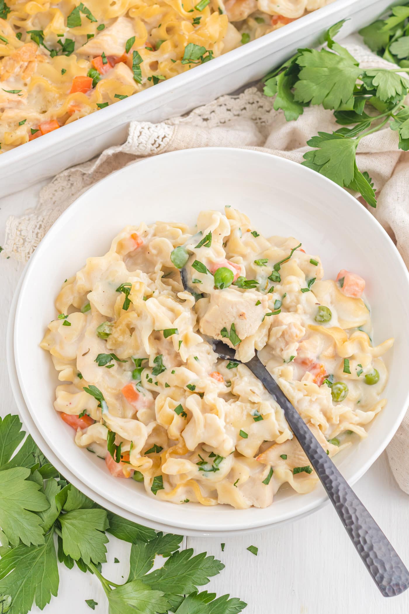 dish of Chicken Noodle Casserole
