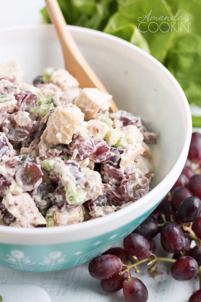 bowl holding chicken salad
