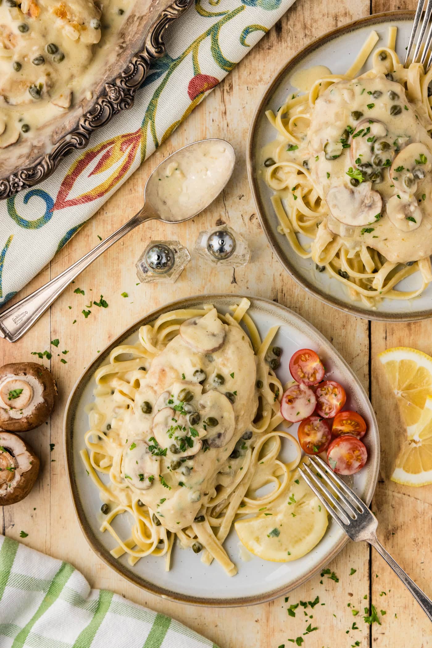 Chicken Scallopini on plates