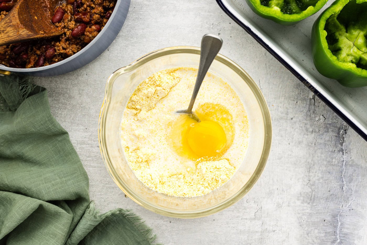 cornbread mix in a bowl