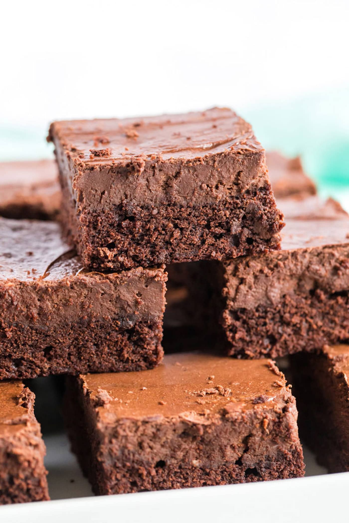 Stack of Chocolate Cheesecake Brownies