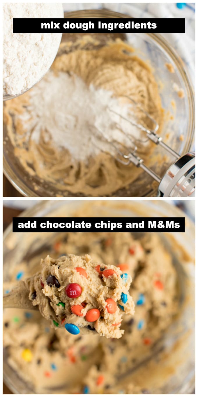 mixing the cookie dough