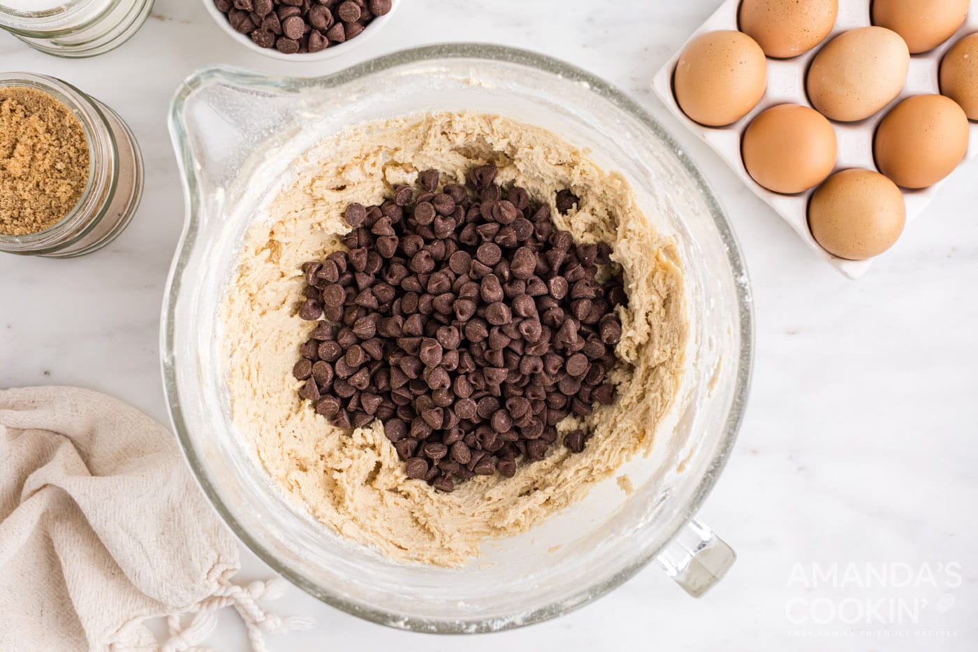 chocolate chips in cookie dough