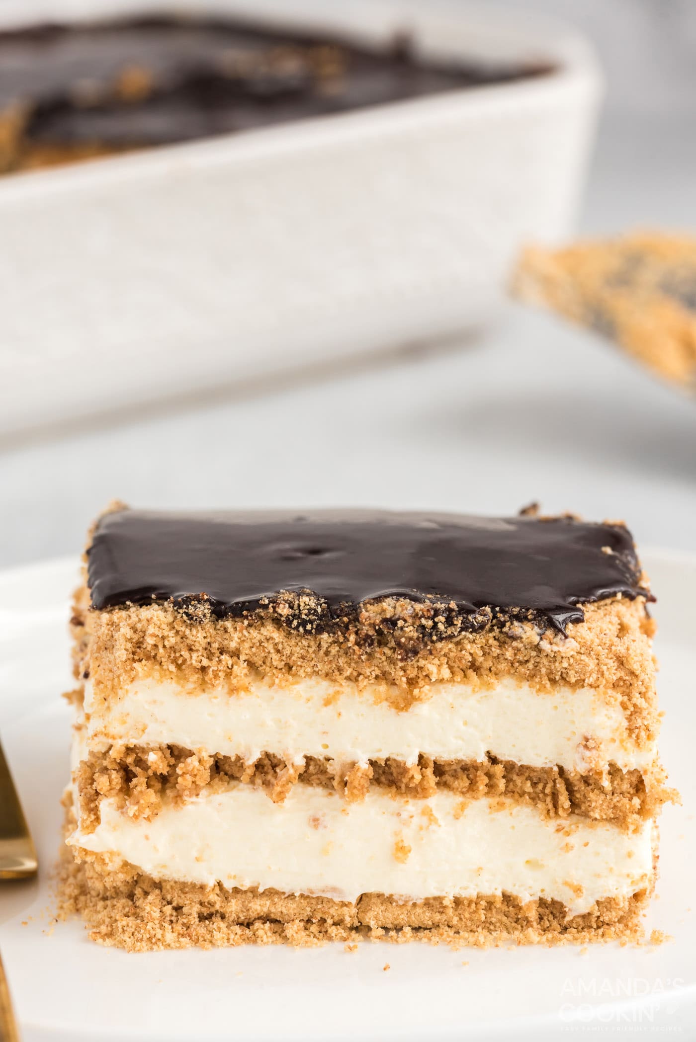 slice of eclair cake