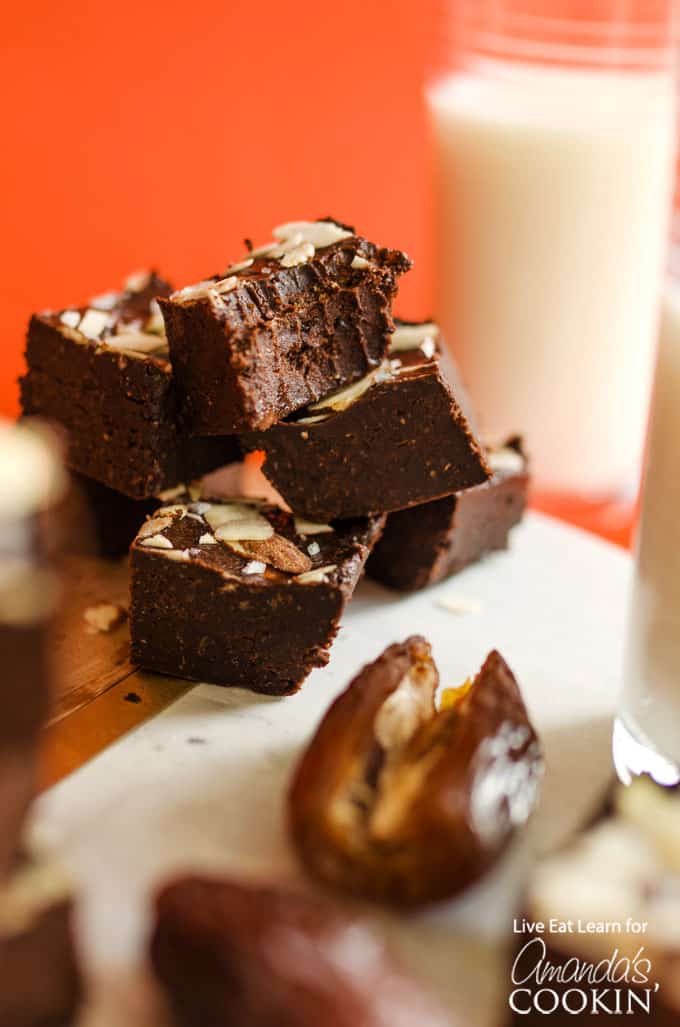 stacked chocolate fudge