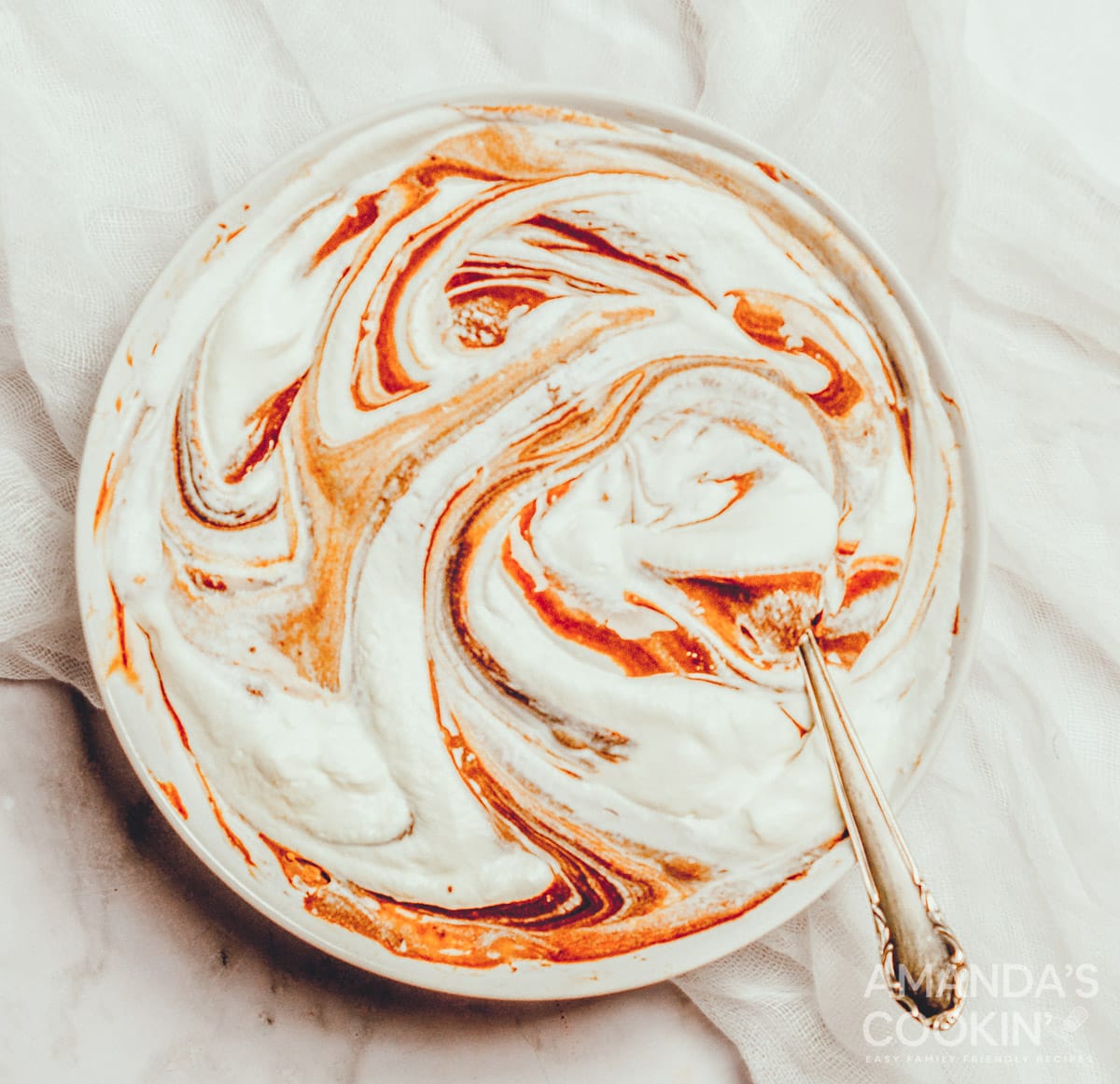 ice cream ingredients folded together