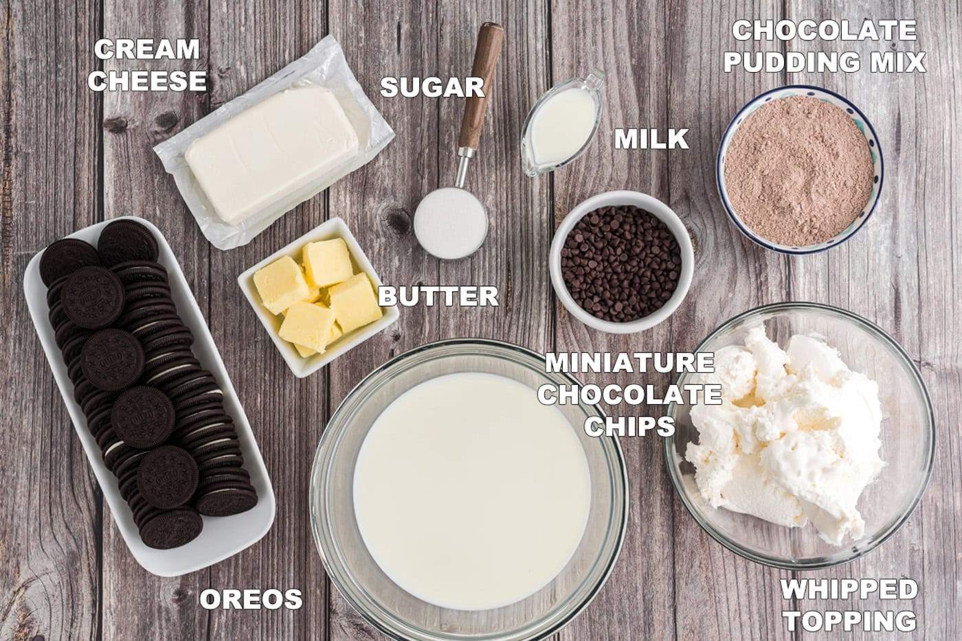 Ingredients for Chocolate Lasagna