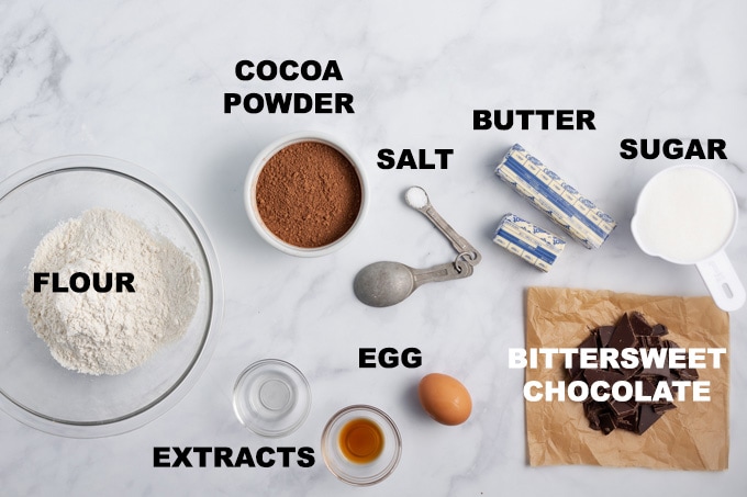 labeled ingredients for cookies